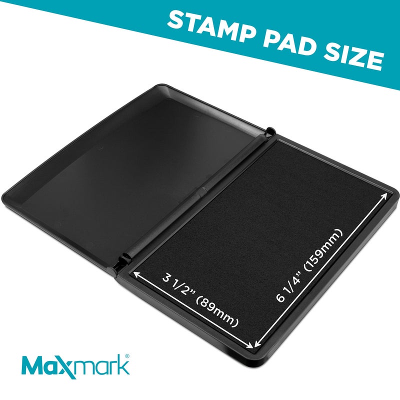 MaxMark Large Premium Black Ink Stamp Pad - 3.5" x 6.25" - Quality Felt Pad - Image 3